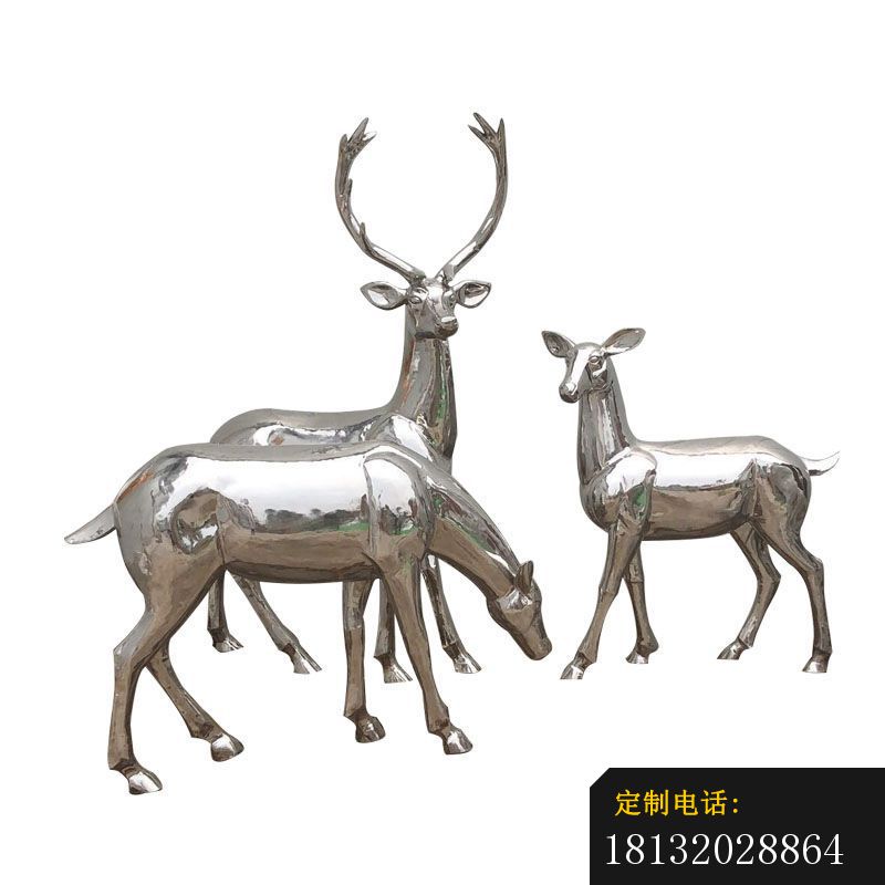 镜面不锈钢抽象鹿雕塑_800*800