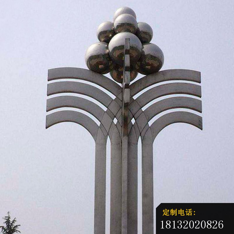 城市不锈钢抽象椰子树雕塑_800*800