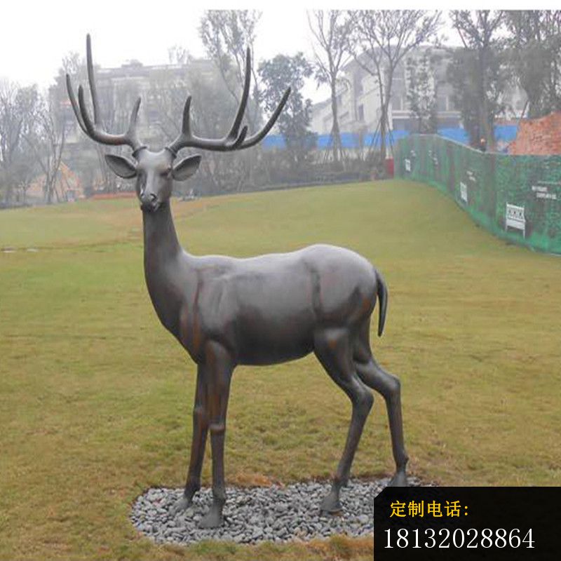 公园立姿铜鹿雕塑_800*800
