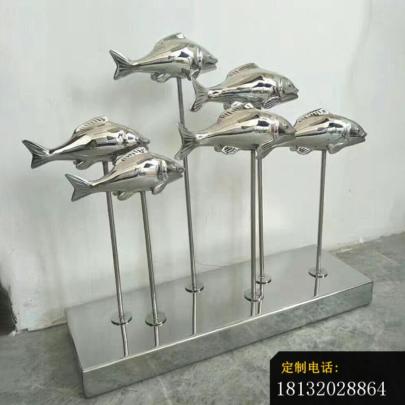 镜面不锈钢抽象鱼雕塑_800*800