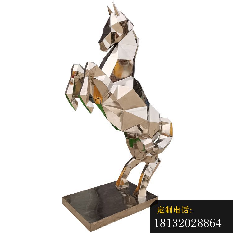 不锈钢几何抽象马雕塑 (2)_750*750