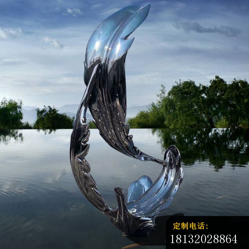 广场镜面不锈钢抽象羽毛雕塑 (3)_800*800