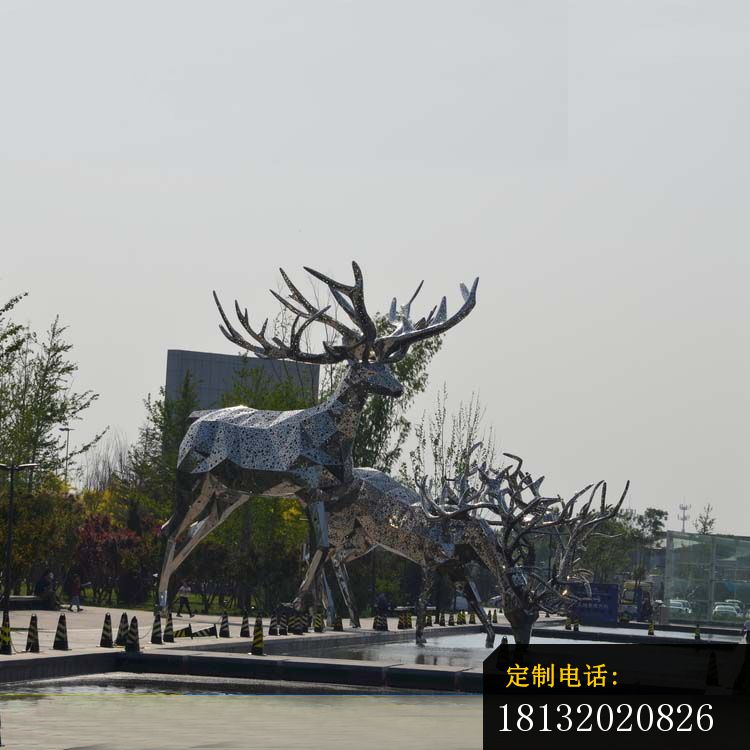 大型不锈钢麋鹿雕塑 (3)_750*750