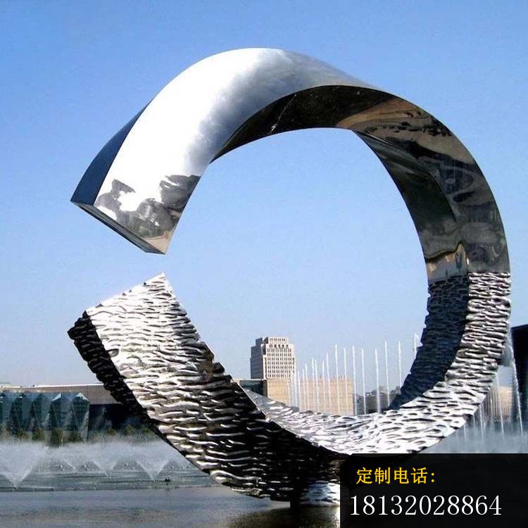 城市不锈钢抽象几何圆环雕塑 (1)_750*750