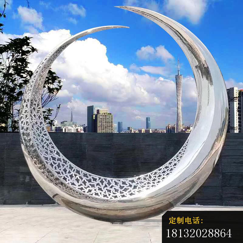 镜面不锈钢镂空抽象圆环雕塑 (2)_800*800