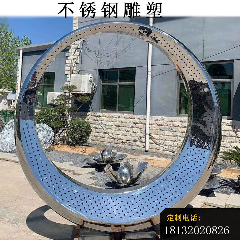 镂空不锈钢抽象圆环雕塑_800*800