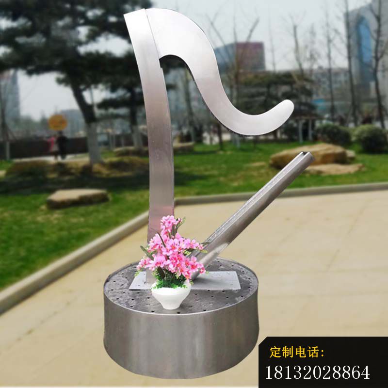 公园不锈钢抽象竖琴雕塑 (3)_800*800