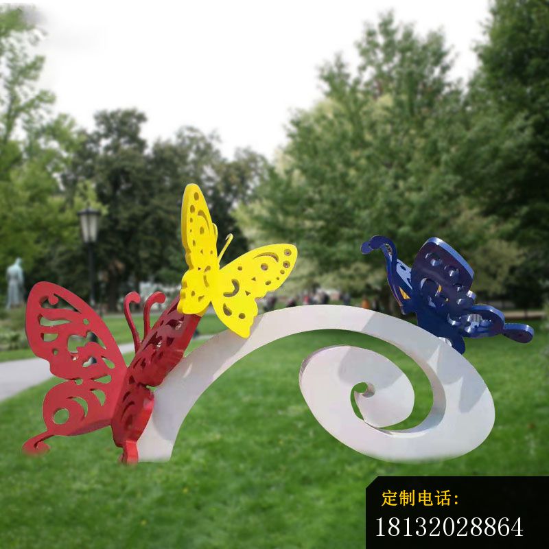 公园不锈钢抽象蝴蝶雕塑 (1)_800*800