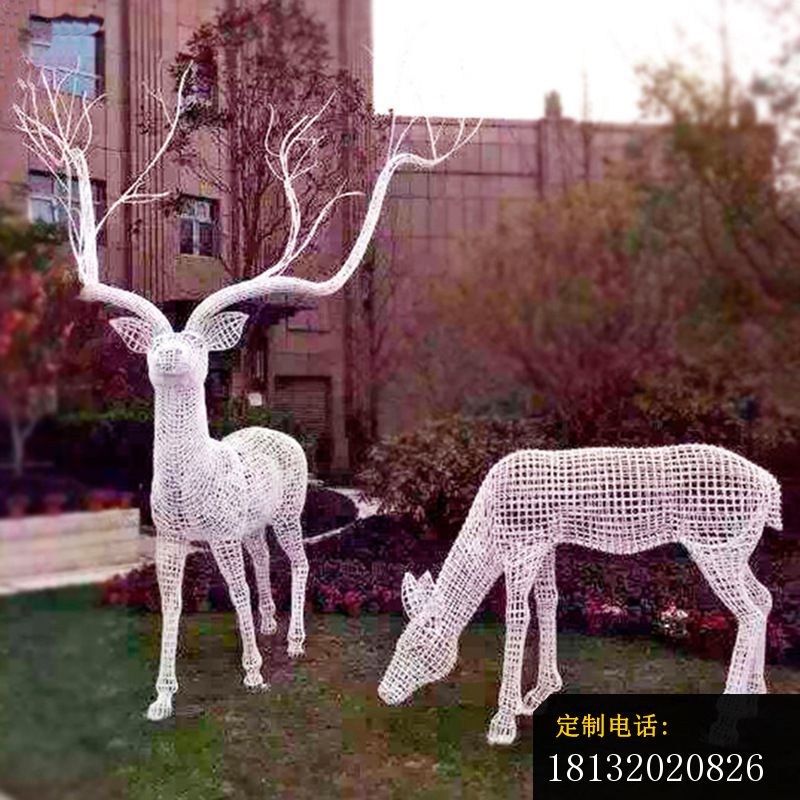 庭院不锈钢镂空鹿雕塑_800*800