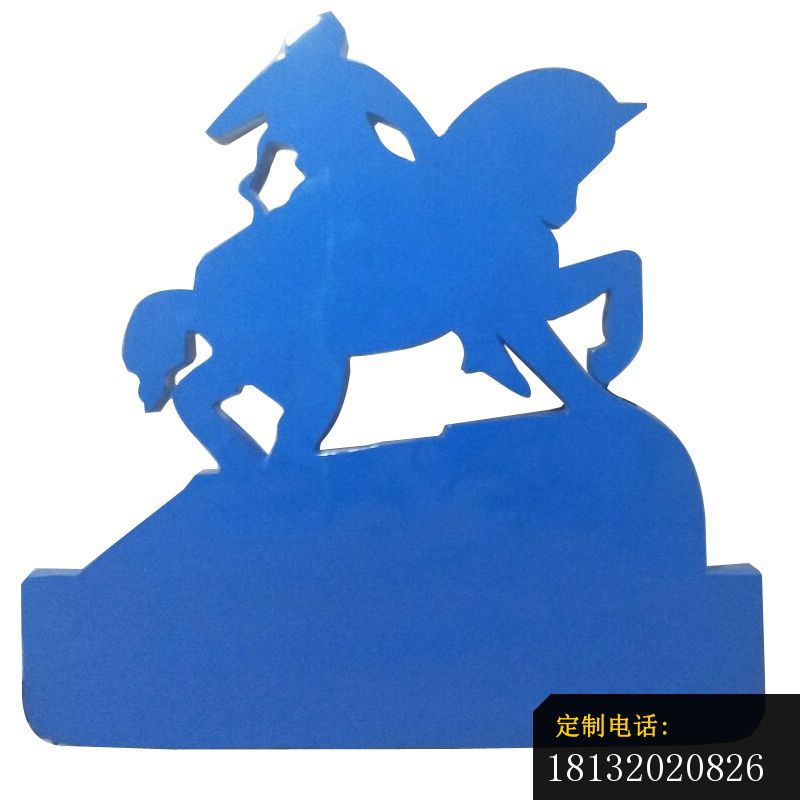 不锈钢抽象骑马人物剪影雕塑_800*800