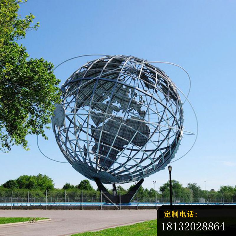 公园不锈钢镂空地球仪雕塑_800*800