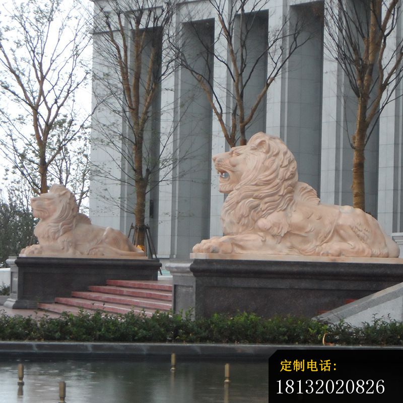 晚霞红欧式狮子石雕 (2)_800*800