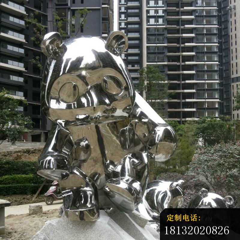 镜面不锈钢熊猫雕塑 (1)_800*800