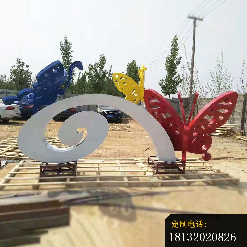 公园不锈钢抽象蝴蝶雕塑 (4)_800*800