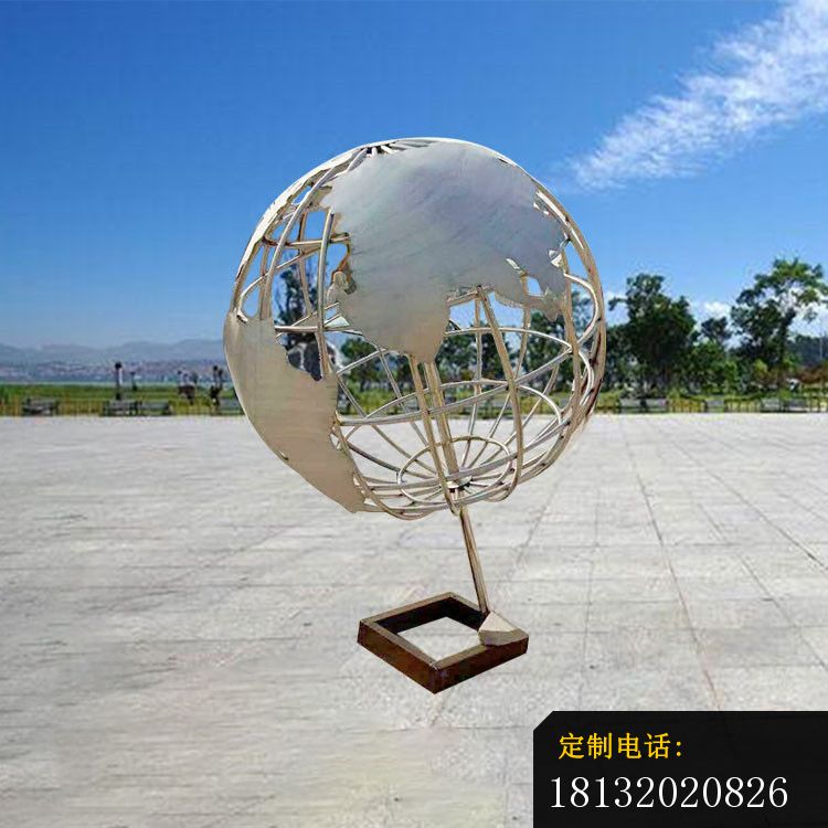 公园不锈钢抽象地球仪雕塑_750*750