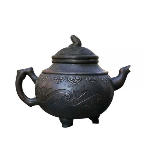 公园铜雕茶壶