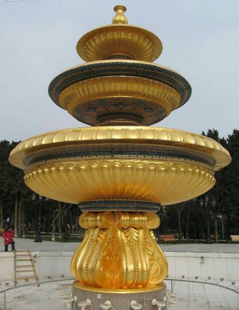 广场喷泉铜雕