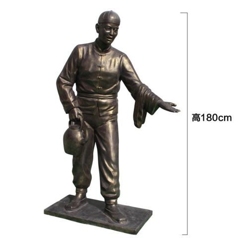 古代人物店小二铜雕