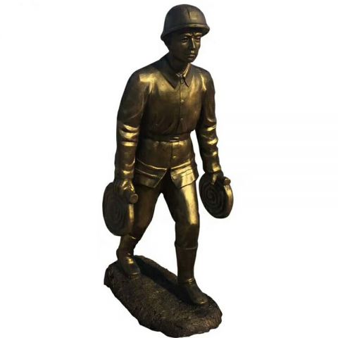 人物铜雕消防员雕像