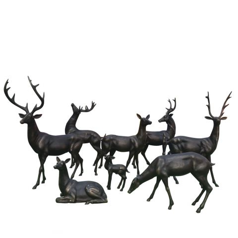 公园动物福鹿铜雕