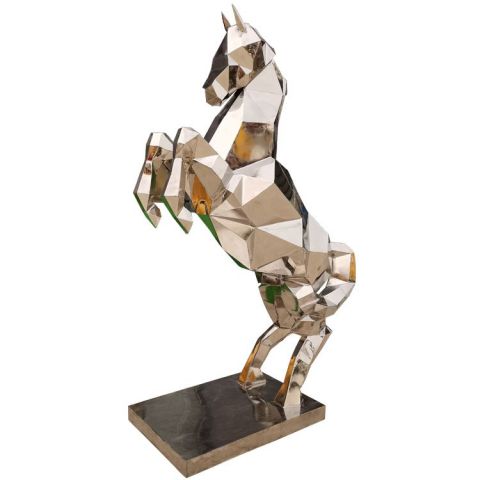 不锈钢几何抽象马雕塑