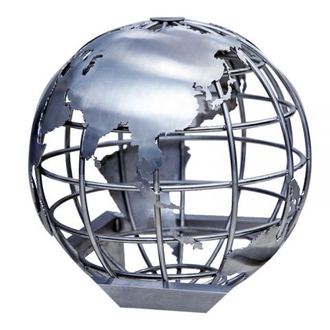 不锈钢镜面镂空地球雕塑
