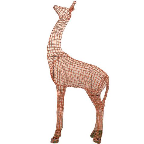 不锈钢编织镂空长颈鹿雕塑