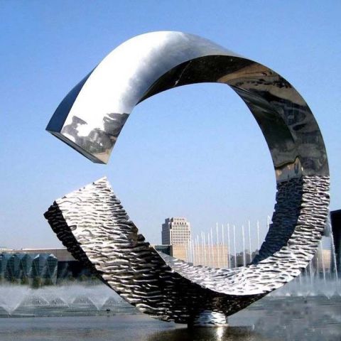 不锈钢水景圆环雕塑