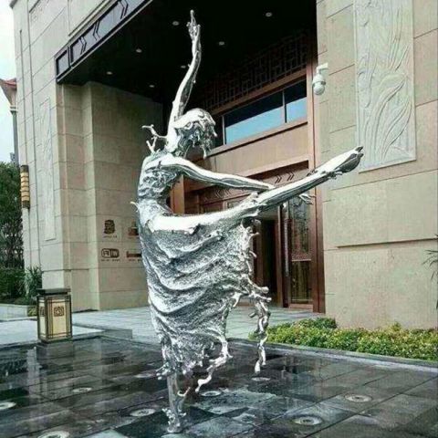 不锈钢抽象跳舞女孩雕塑