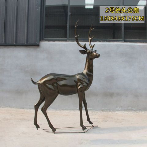 公园动物梅花鹿铜雕