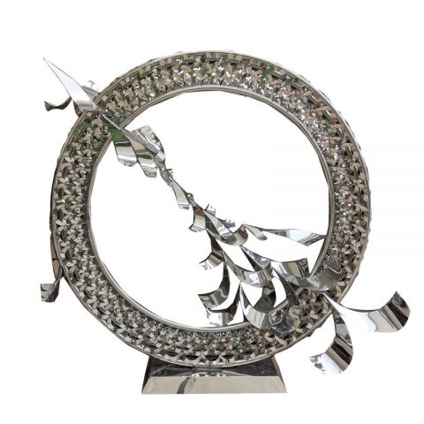 不锈钢镂空大雁圆环雕塑