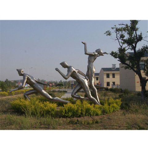 不锈钢抽象运动人物雕塑