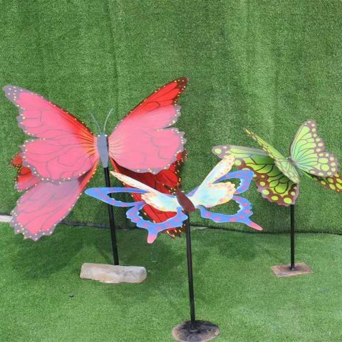 不锈钢喷漆彩色蝴蝶雕塑