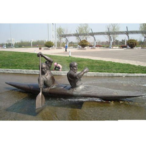 划船比赛人物铜雕